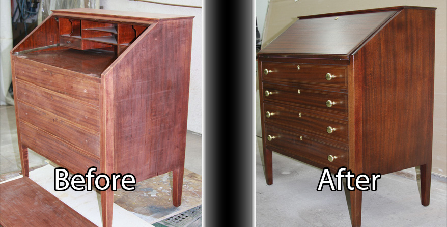 Before & After of a writing desk