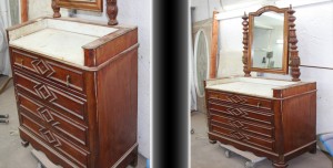 Before & After of a wood dresser